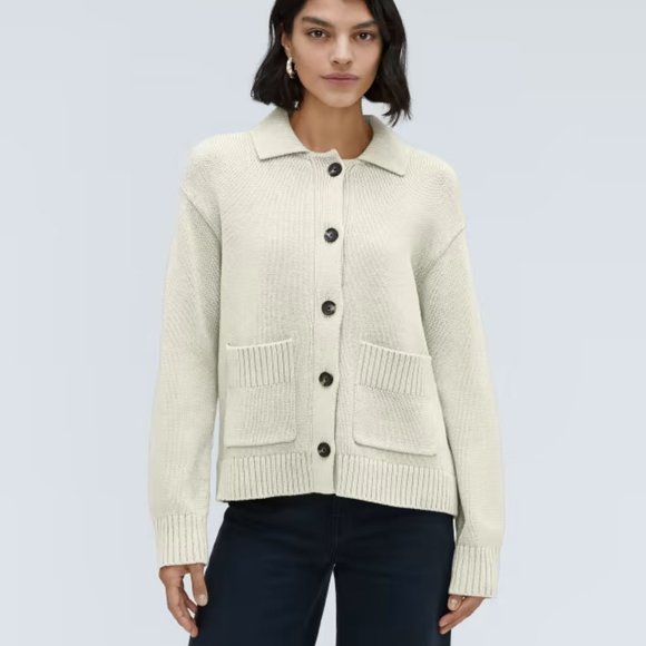 Everlane The Cotton Chore Sweater Jacket - Picture 3 of 6